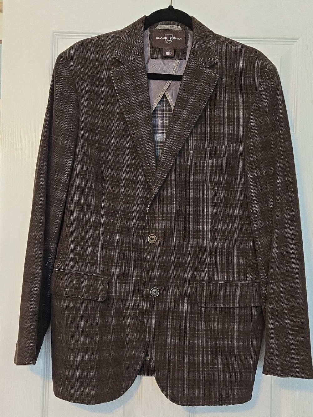 Black Brown 1826 Men's Brown Plaid Sport Coat